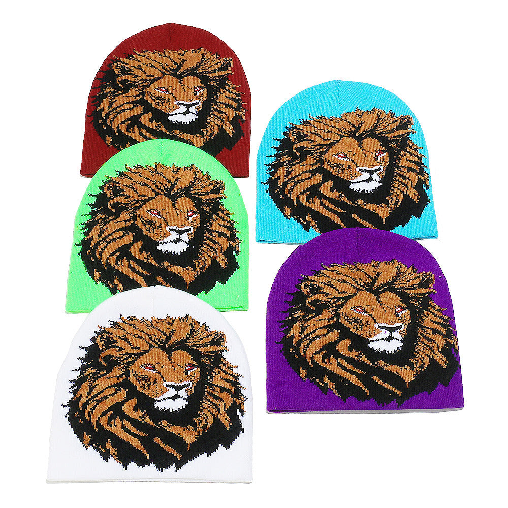 Wholesale Autumn and winter new lion wool hat personality trend cycling ear protection hat without brim hat